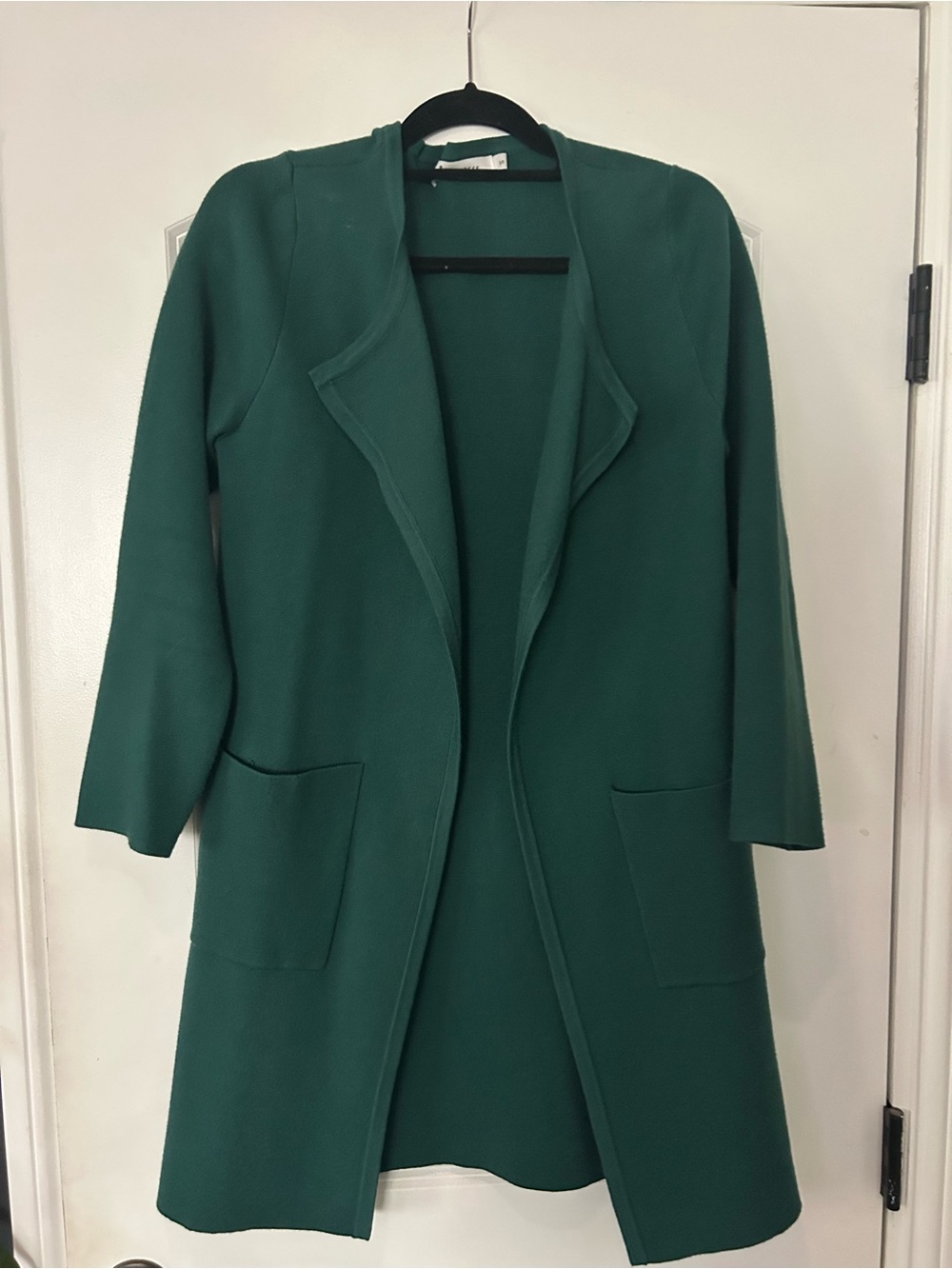 Women’s Green Open-Front Long Sweater